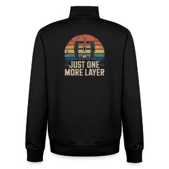  Just One More Layer Retro 3D Drucker Spruch für - Unisex Organic Zip Sweatshirt von Stanley/Stella - Schwarz - Hinten - AI Model Male 185 light (185cm)