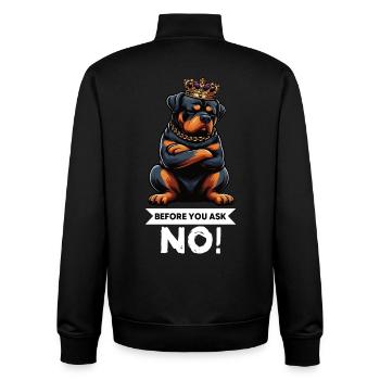 Before You Ask No Rottweiler Rottweilerbesitzer - Unisex Organic Zip Sweatshirt by Stanley/Stella - black - Back - AI Model Male 185 light (185cm)
