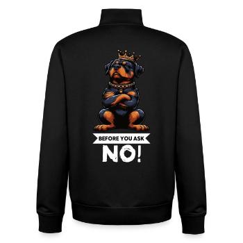 Before You Ask No Rottweiler Rottweilerbesitzer - Unisex Organic Zip Sweatshirt by Stanley/Stella - black - Back - AI Model Male 185 light (185cm)