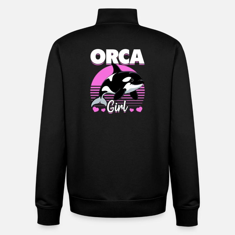 Funny Orca - Unisex Organic Zip Sweatshirt von Stanley/Stella - Schwarz