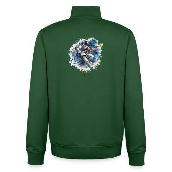 Weltraum-Astronaut mit Bassgitarre - Unisex Organic Zip Sweatshirt von Stanley/Stella - Flaschengrün - Hinten - AI Model Male 185 dark (185cm)