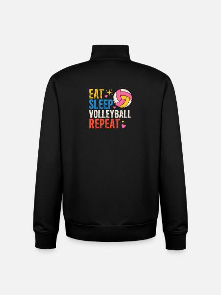 Volleyball Saying Beachvolleyball - Unisex Organic Zip Sweatshirt by Stanley/Stella - black