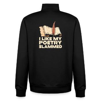Poetry Slammed Quill Tee - Unisex Organic Zip Sweatshirt by Stanley/Stella - black - Back - AI Model Male 185 light (185cm)