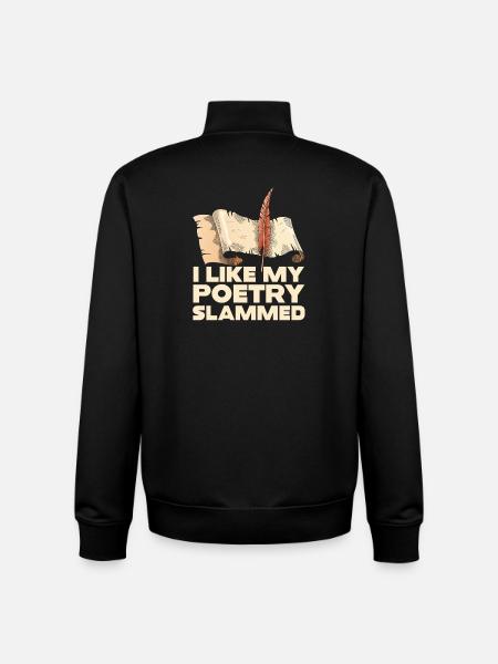 Poetry Slammed Quill Tee - Unisex Organic Zip Sweatshirt by Stanley/Stella - black
