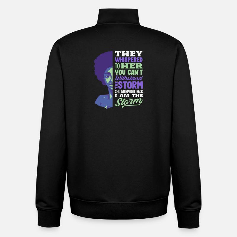 Mois de l’histoire des Noirs Afrocentrique - Sweat zippé unisexe en coton bio Stanley/Stella - noir