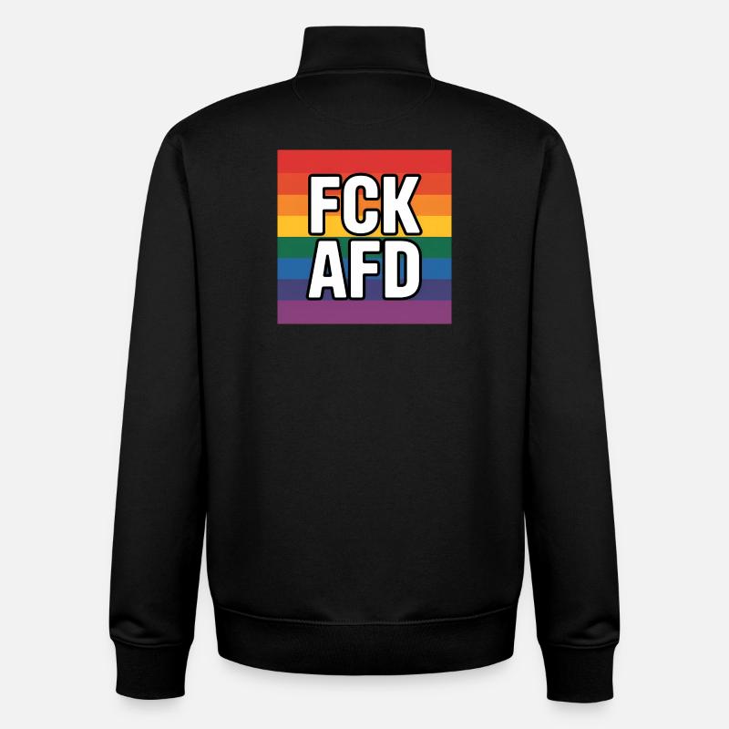 FCK AFD - Antifa Tee - Unisex Organic Zip Sweatshirt von Stanley/Stella - Schwarz