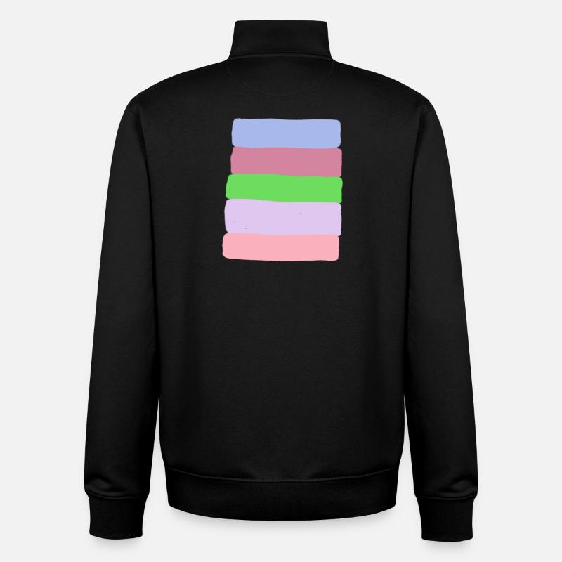 Pastellstreifen-Stack - Unisex Organic Zip Sweatshirt von Stanley/Stella - Schwarz