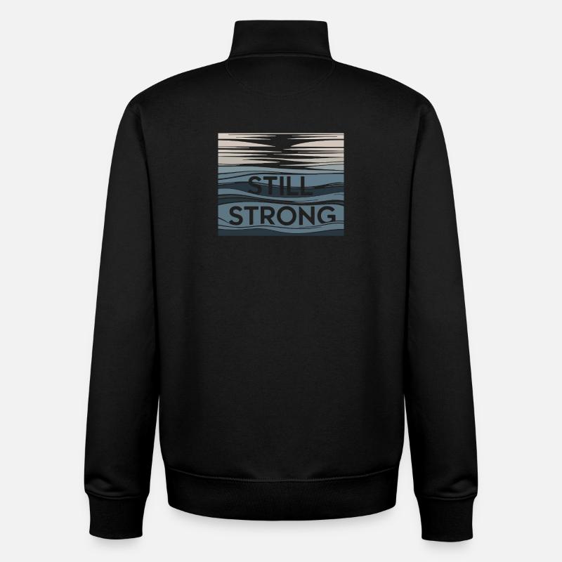 Still Strong Wave Pattern - Unisex Organic Zip Sweatshirt by Stanley/Stella - black