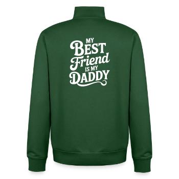 My Best Friend Is My Daddy - Unisex Organic Zip Sweatshirt by Stanley/Stella - bottle green - Back - AI Model Male 185 dark (185cm)