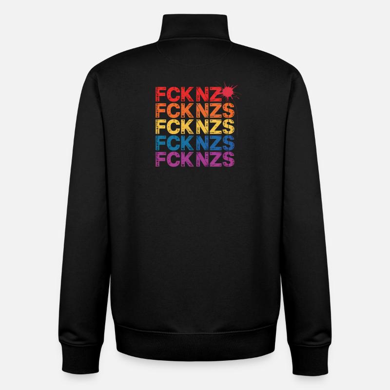 FCK NZS - Antifa Tee - Sweat zippé unisexe en coton bio Stanley/Stella - noir