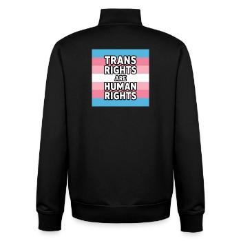 Trans Rights are human Rights - Pride Tee - Unisex Organic Zip Sweatshirt by Stanley/Stella - black - Back - AI Model Male 185 light (185cm)