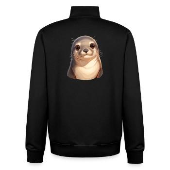 Sea Lions Sea Lion - Unisex Organic Zip Sweatshirt by Stanley/Stella - black - Back - AI Model Male 185 light (185cm)