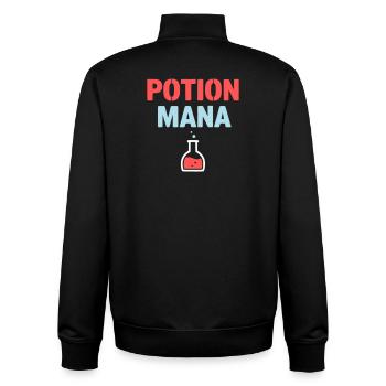 Potion Mana Text Gaming - Unisex Organic Zip Sweatshirt von Stanley/Stella - Schwarz - Hinten - AI Model Male 185 light (185cm)