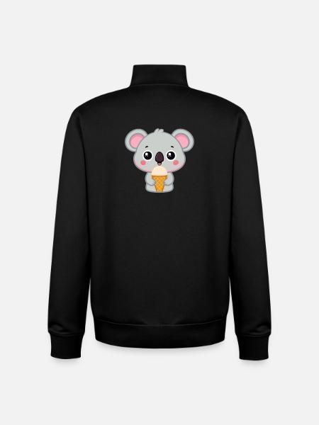 Kawaii Iced Gourmet Koala - Unisex Organic Zip Sweatshirt by Stanley/Stella - black