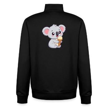 Koala gourmand à la glace - Unisex Organic Zip Sweatshirt by Stanley/Stella - black - Back - AI Model Male 185 light (185cm)