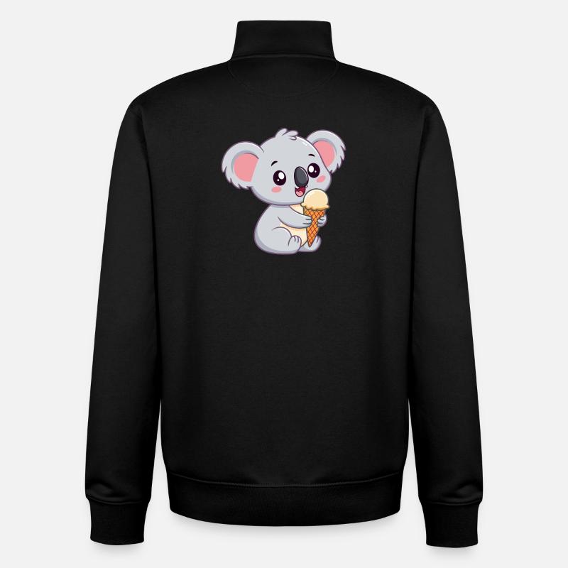 Gourmet-Koala mit Eis - Unisex Organic Zip Sweatshirt von Stanley/Stella - Schwarz