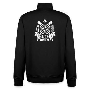 Experts for Survival Compass - Unisex Organic Zip Sweatshirt by Stanley/Stella - black - Back - AI Model Male 185 light (185cm)