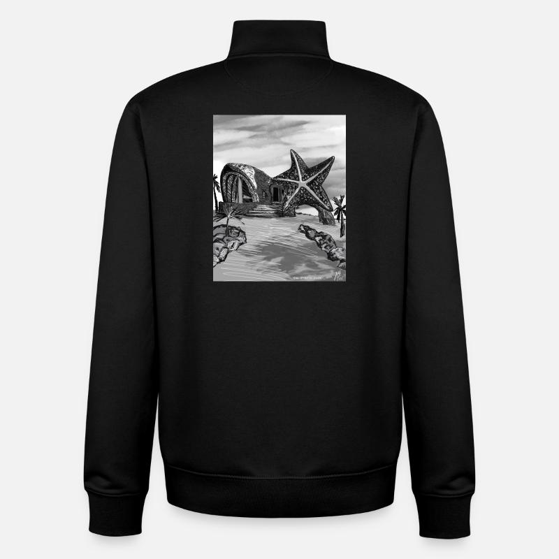 Art de l’île Starfish Dome - Sweat zippé unisexe en coton bio Stanley/Stella - noir