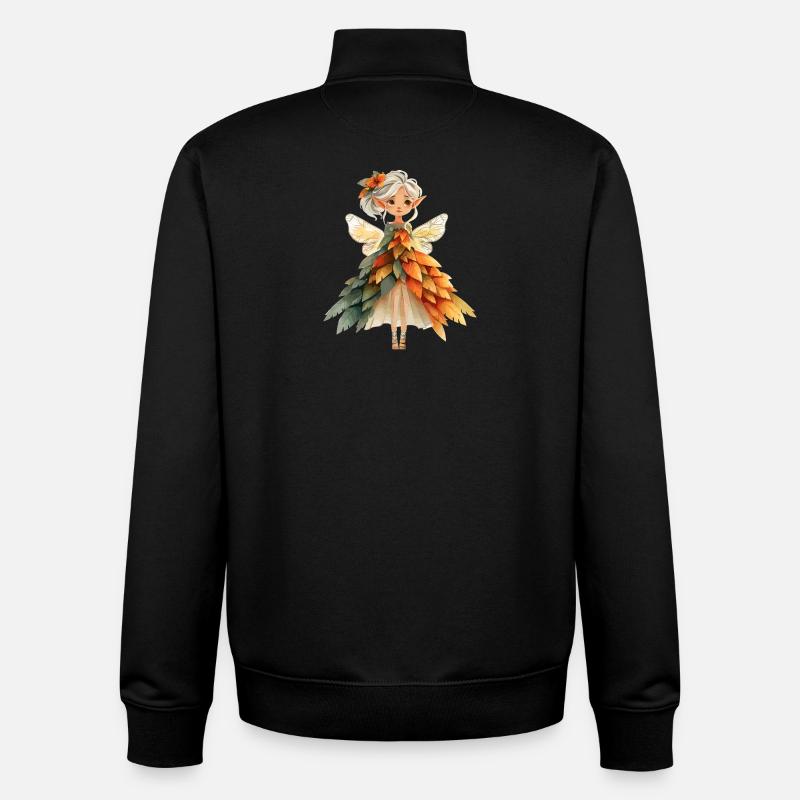 Forest Fairy Autumn Magic - Unisex Organic Zip Sweatshirt by Stanley/Stella - black