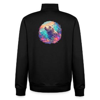 Sea Lions Sea Lion - Unisex Organic Zip Sweatshirt by Stanley/Stella - black - Back - AI Model Male 185 light (185cm)
