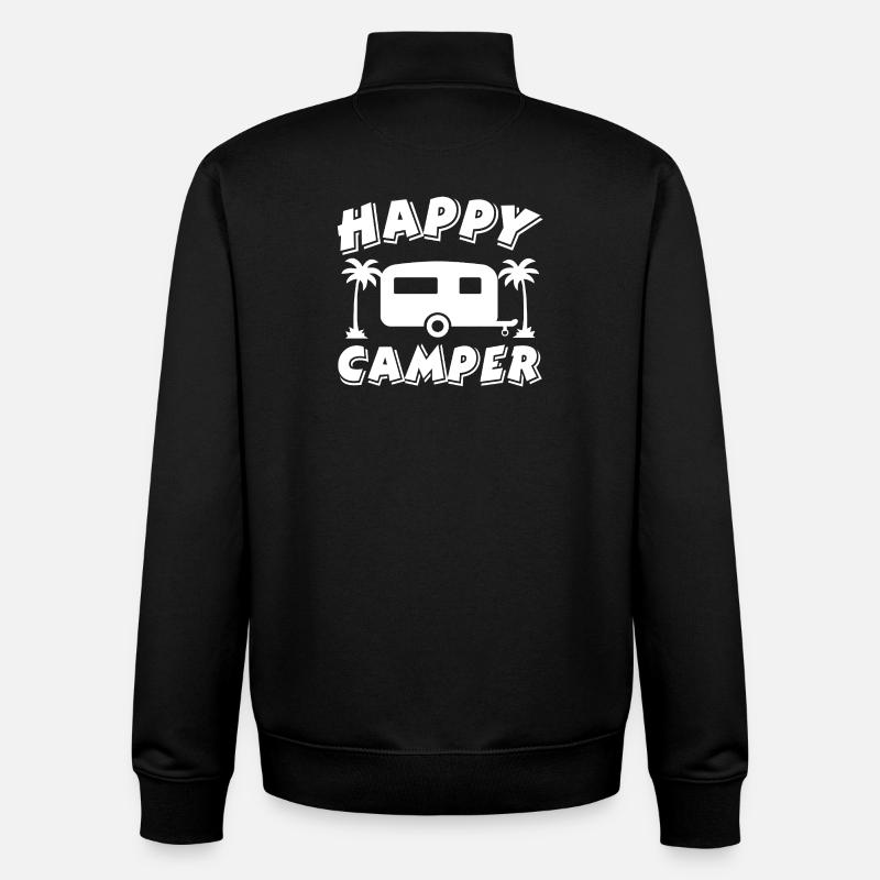 Camping - Unisex Organic Zip Sweatshirt von Stanley/Stella - Schwarz