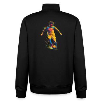  Farbenfroher Fußballheld - Unisex Organic Zip Sweatshirt von Stanley/Stella - Schwarz - Hinten - AI Model Male 185 light (185cm)