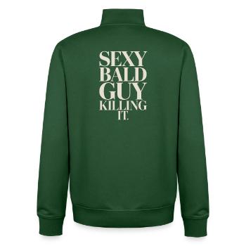 Sexy Bald Guy Killing It - Unisex Organic Zip Sweatshirt by Stanley/Stella - bottle green - Back - AI Model Male 185 dark (185cm)