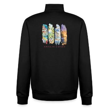 Amalfi Coast Design – Italy Holiday Motif - Unisex Organic Zip Sweatshirt by Stanley/Stella - black - Back - AI Model Male 185 light (185cm)
