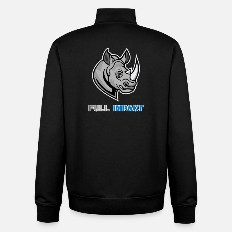 Rhino BJJ Workout - Sweat zippé unisexe en coton bio Stanley/Stella - noir