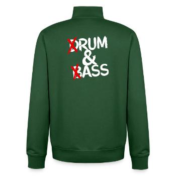 Drum & Bass Rum & Ass Drum Batteur drôle - Sweat zippé unisexe en coton bio Stanley/Stella - vert bouteille - Dos - AI Model Male 185 dark (185cm)