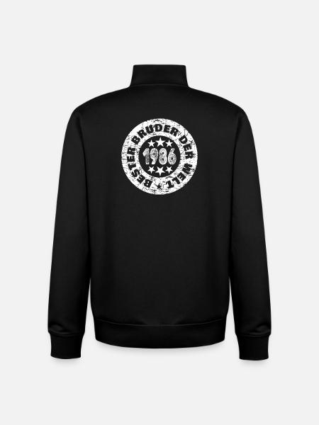 Bruder 1986 - Unisex Organic Zip Sweatshirt von Stanley/Stella - Schwarz