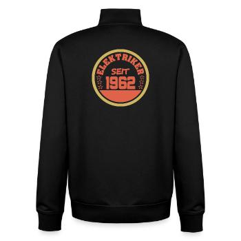 1962 - Unisex Organic Zip Sweatshirt von Stanley/Stella - Schwarz - Hinten - AI Model Male 185 light (185cm)