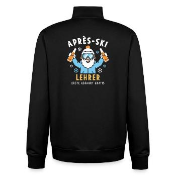 Moniteur d’après-ski Lustig - première descente gratuite - Sweat zippé unisexe en coton bio Stanley/Stella - noir - Dos - AI Model Male 185 light (185cm)