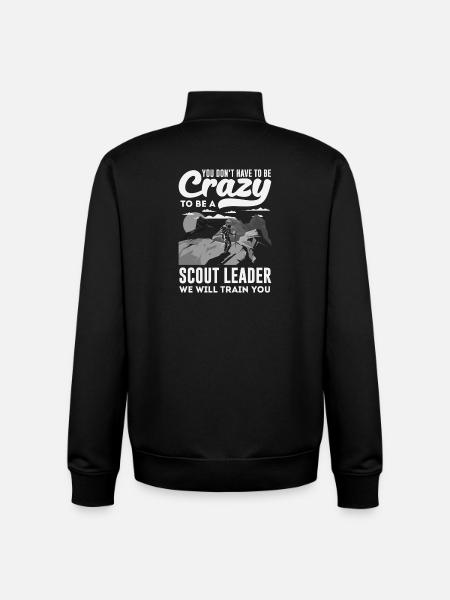Crazy Scout Leader We train you - Unisex Organic Zip Sweatshirt by Stanley/Stella - black