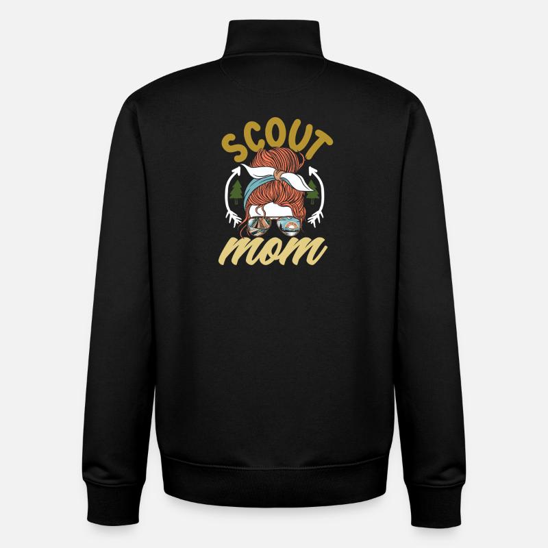 Unordentliches Zopf Pfadfinderin Mutter - Unisex Organic Zip Sweatshirt von Stanley/Stella - Schwarz