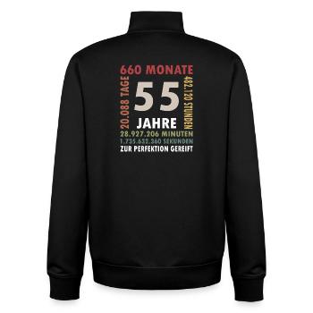 55 Years Anniversary Typography - Unisex Organic Zip Sweatshirt by Stanley/Stella - black - Back - AI Model Male 185 light (185cm)