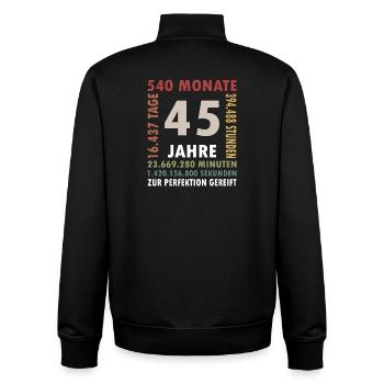 45Jahre Zeitreise Jubiläum - Unisex Organic Zip Sweatshirt von Stanley/Stella - Schwarz - Hinten - AI Model Male 185 light (185cm)
