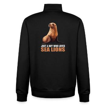 Sea Lions Sea Lion - Unisex Organic Zip Sweatshirt by Stanley/Stella - black - Back - AI Model Male 185 light (185cm)