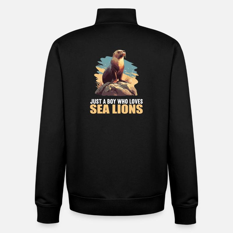 Lions de mer Lion de mer - Sweat zippé unisexe en coton bio Stanley/Stella - noir