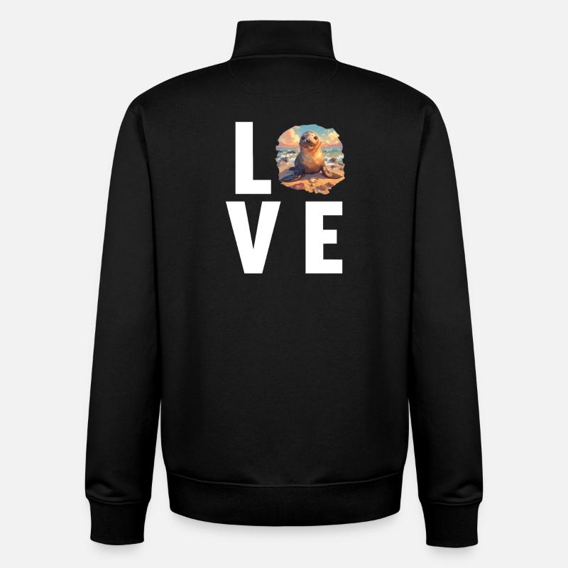 Lions de mer Lion de mer - Sweat zippé unisexe en coton bio Stanley/Stella - noir