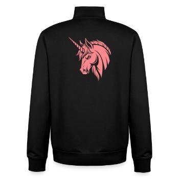 Pink Unicorn – Unicorn Head in Vector Style - Unisex Organic Zip Sweatshirt by Stanley/Stella - black - Back - AI Model Male 185 light (185cm)