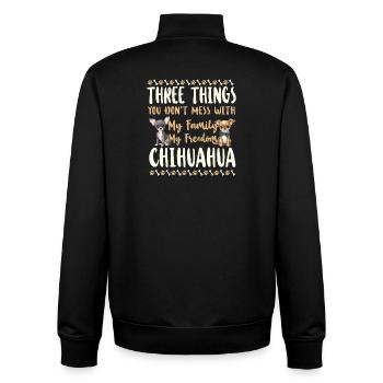 Chihuahua Chihuahueño Three Things - Unisex Organic Zip Sweatshirt von Stanley/Stella - Schwarz - Hinten - AI Model Male 185 light (185cm)