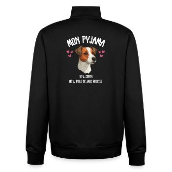 Jack Russell Hundepyjama-Humor - Unisex Organic Zip Sweatshirt von Stanley/Stella - Schwarz - Hinten - AI Model Male 185 light (185cm)