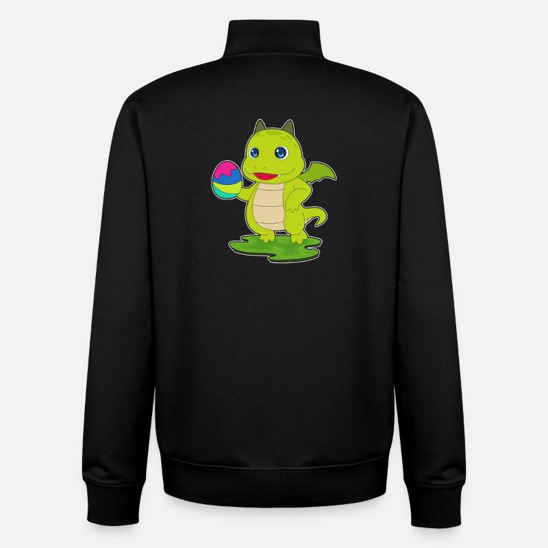 Œuf de Pâques du Dragon - Sweat zippé unisexe en coton bio Stanley/Stella - noir