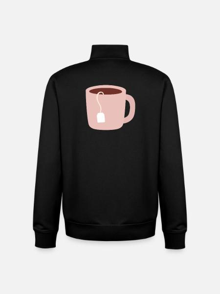 Pastellrosa Teetassen-Illustration - Unisex Organic Zip Sweatshirt von Stanley/Stella - Schwarz