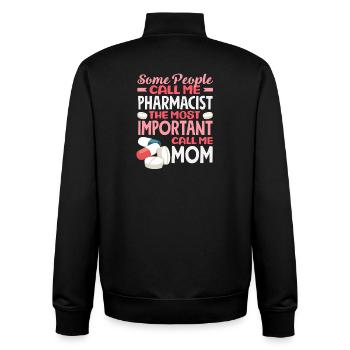 Pharmacist Mom Pharmacy Technician Mother - Unisex Organic Zip Sweatshirt by Stanley/Stella - black - Back - AI Model Male 185 light (185cm)