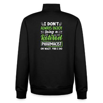 Enjoy being a retired pharmacist - Unisex Organic Zip Sweatshirt by Stanley/Stella - black - Back - AI Model Male 185 light (185cm)
