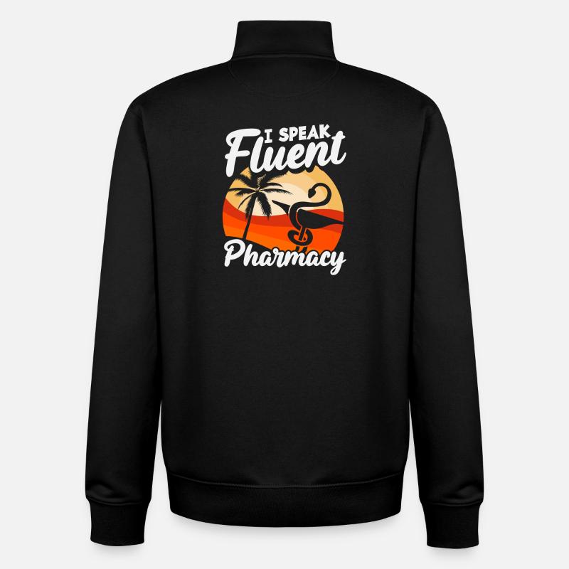 Pharmacists Speak Fluently Pharmacy Technician - Unisex Organic Zip Sweatshirt by Stanley/Stella - black