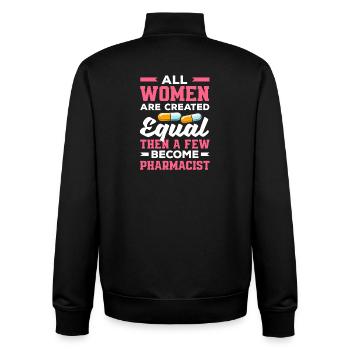 Pharmacist with equal rights for all women - Unisex Organic Zip Sweatshirt by Stanley/Stella - black - Back - AI Model Male 185 light (185cm)