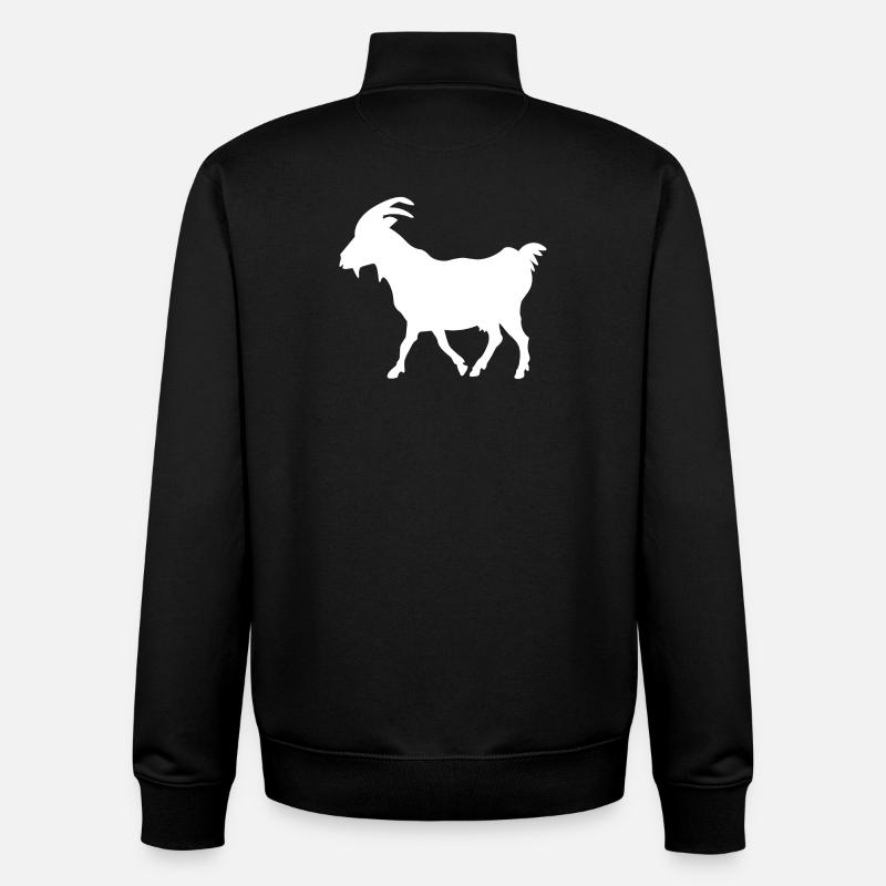 Ziege weiß - Unisex Organic Zip Sweatshirt von Stanley/Stella - Schwarz